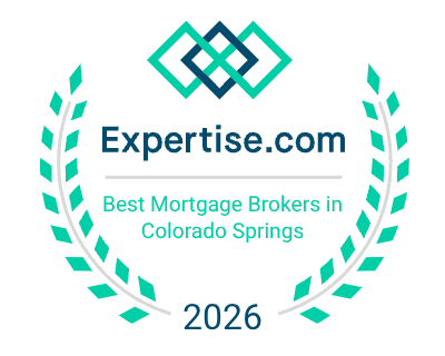 Expertise.com Best Mortgage Brokers in Colorado Springs award badge for Uptown Mortgage, 2026