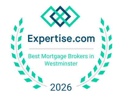Expertise.com Best Mortgage Brokers in Westminster award badge for Uptown Mortgage, 2026